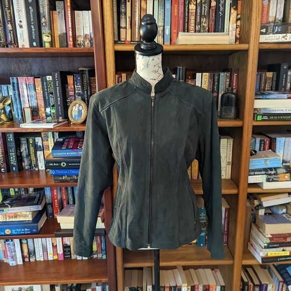 mundi cuero Ecuadorian grey suede short jacket nwot sz m - Picture 1 of 7